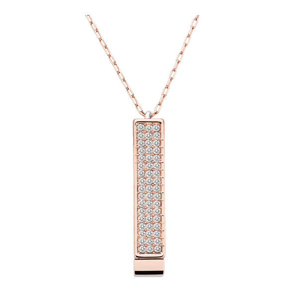 Stainless Steel Slide Bar Necklace-Rose Gold